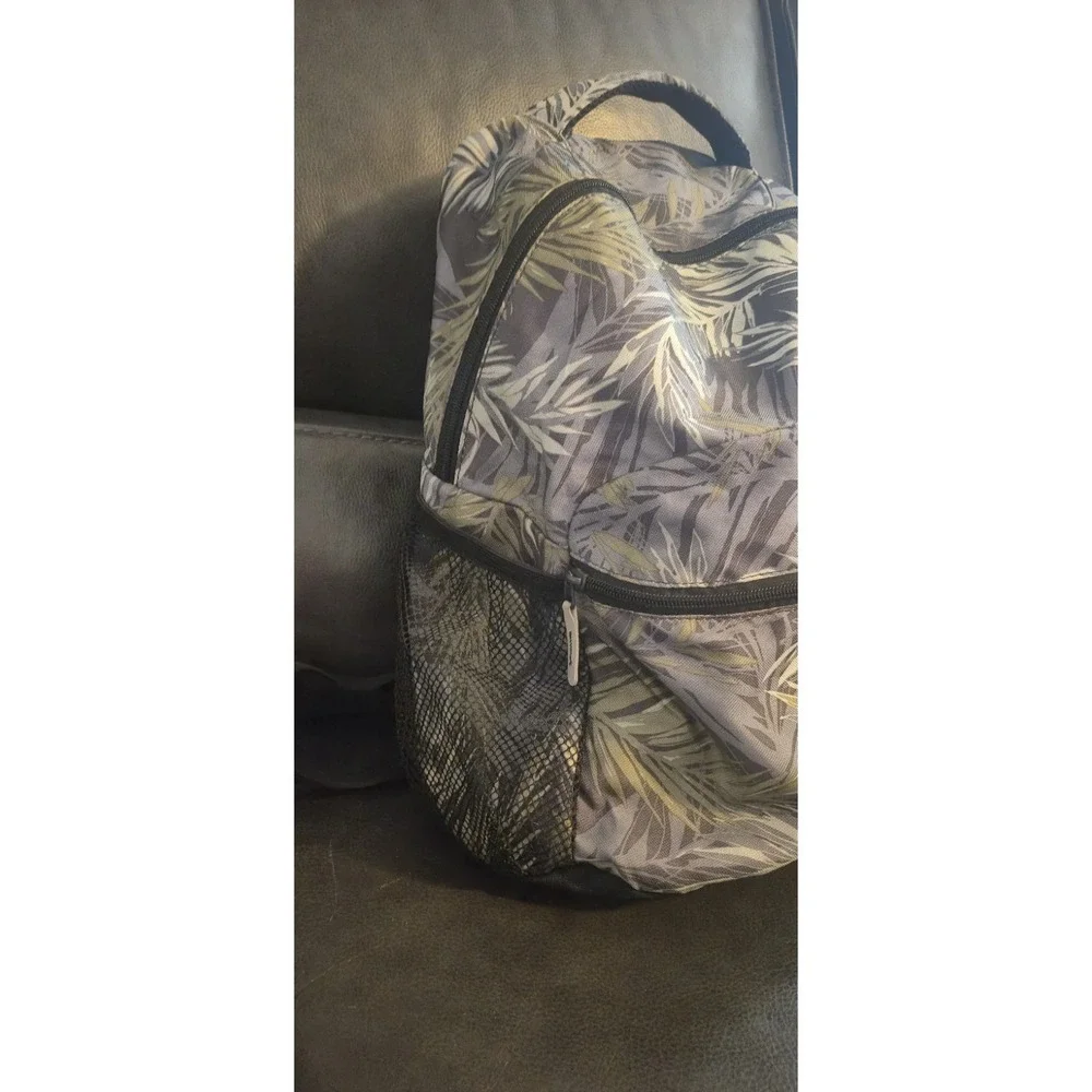 Leaf Print‎ Backpack  Tropical Pattern School Travel Daypack